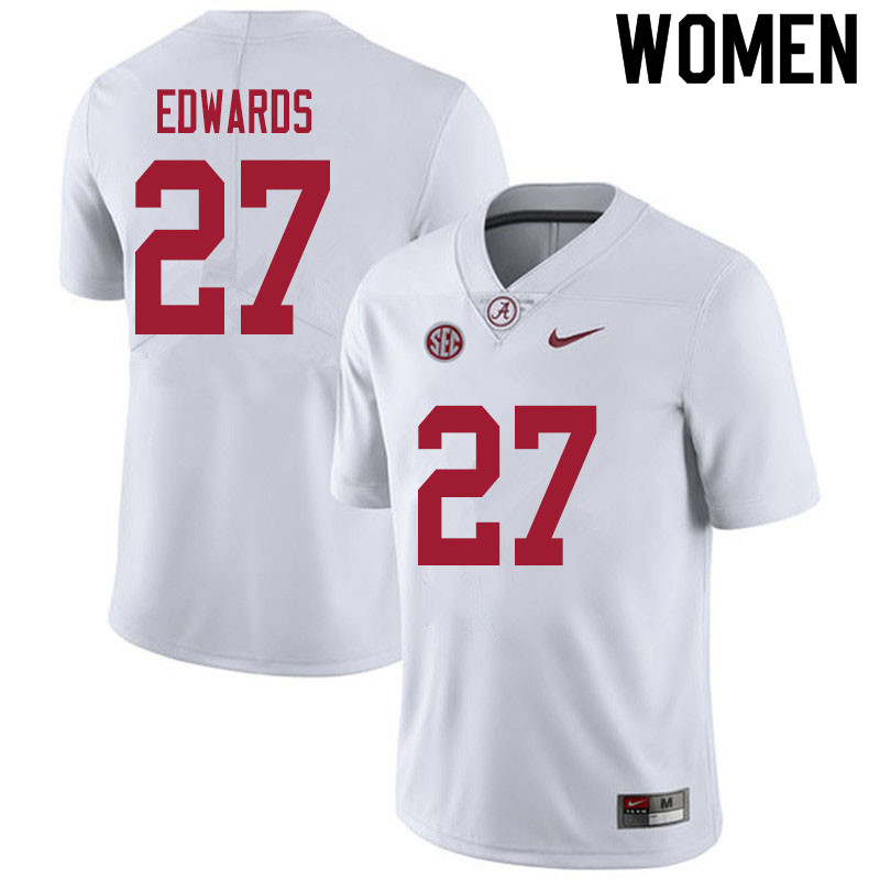 Alabama Crimson Tide Women's Kyle Edwards #27 White NCAA Nike Authentic Stitched 2020 College Football Jersey LV16S05GB